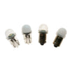 4, 6.3 volt, 1smd non-ghosting pinball machine bulbs including clear and frosted lenses and wedge and bayonet bases
